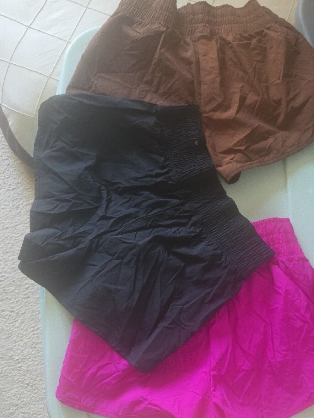 PINK Logo Run Shorts Trio - Hot Pink, Black, Brown - Picture 5 of 5